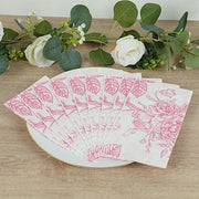 50 Paper 2-Ply Dinner Napkins in French Toile Floral Pattern