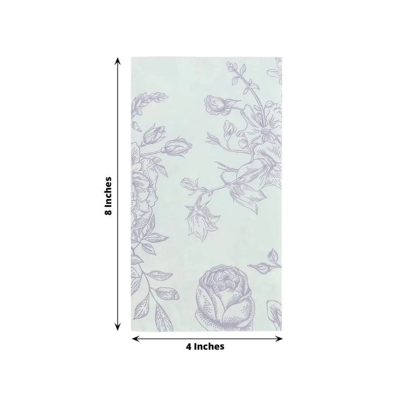 50 Paper 2-Ply Dinner Napkins in French Toile Floral Pattern