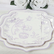 50 Paper 2-Ply Dinner Napkins in French Toile Floral Pattern
