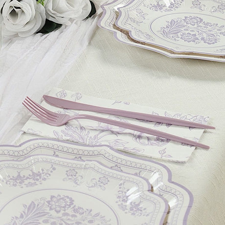 50 Paper 2-Ply Dinner Napkins in French Toile Floral Pattern