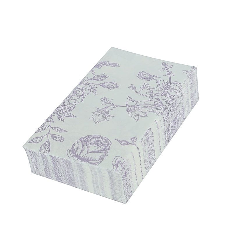 50 Paper 2-Ply Dinner Napkins in French Toile Floral Pattern