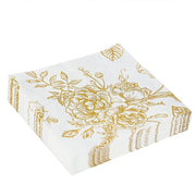 50 Paper 2-Ply Dinner Napkins in French Toile Floral Pattern