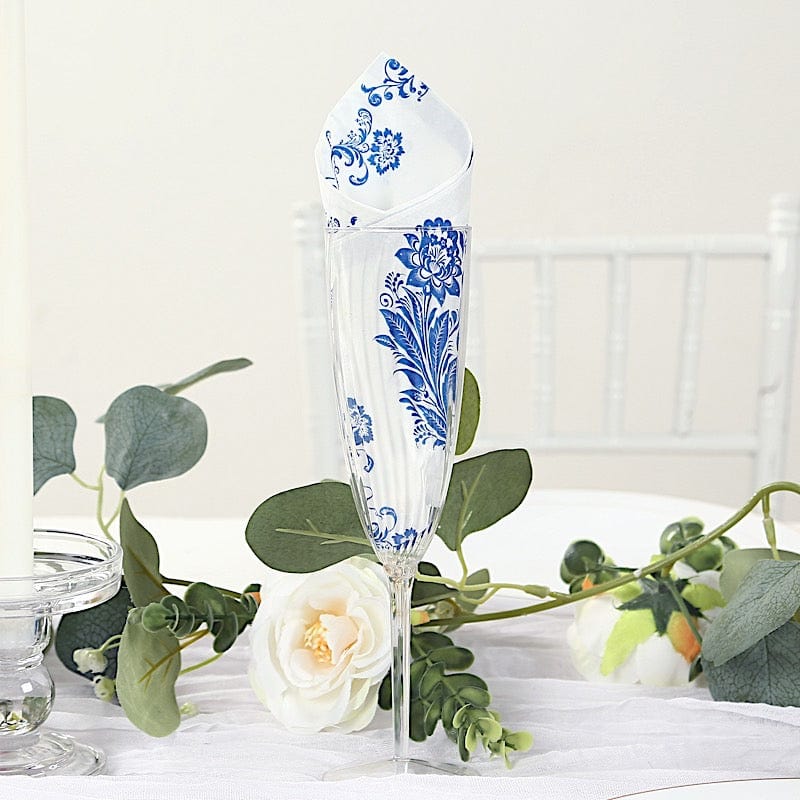 50 Paper Cocktail Napkins in French Toile Floral Pattern