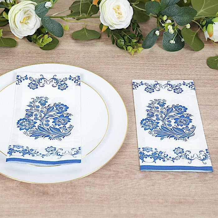 50 Paper Cocktail Napkins in French Toile Floral Pattern