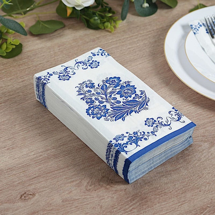 50 Paper Cocktail Napkins in French Toile Floral Pattern