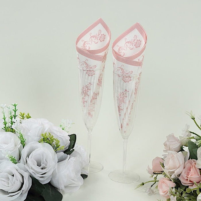 50 Paper Cocktail Napkins in French Toile Floral Pattern