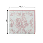 50 Paper Cocktail Napkins in French Toile Floral Pattern