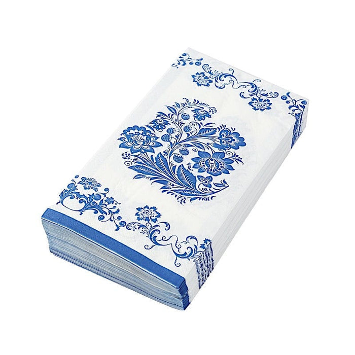 50 Paper Cocktail Napkins in French Toile Floral Pattern NAP_BEV26_BLUE