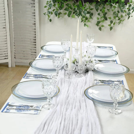 50 Paper Dinner Napkins in French Toile Floral Pattern - White
