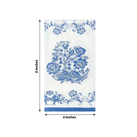 50 Paper Dinner Napkins in French Toile Floral Pattern - White