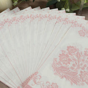 50 Paper Dinner Napkins in French Toile Floral Pattern - White and Pink NAP_DIN26_PINK