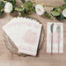 50 Paper Dinner Napkins in French Toile Floral Pattern - White and Pink NAP_DIN26_PINK