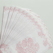 50 Paper Dinner Napkins in French Toile Floral Pattern - White and Pink NAP_DIN26_PINK