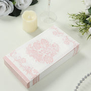 50 Paper Dinner Napkins in French Toile Floral Pattern - White and Pink NAP_DIN26_PINK