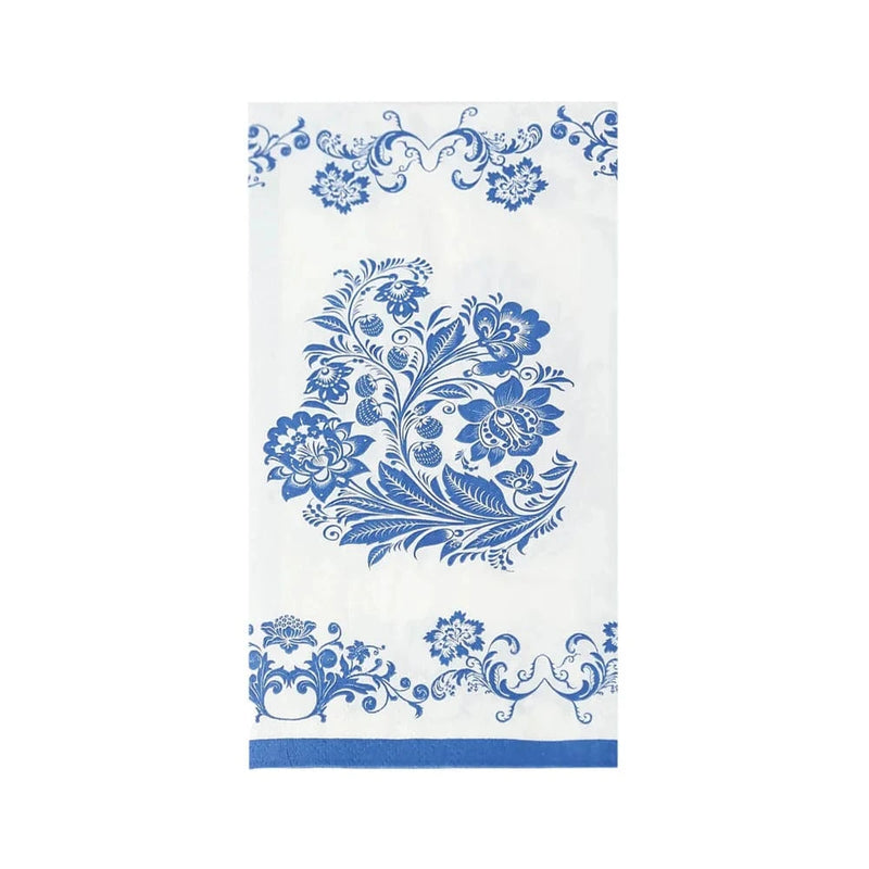 50 Paper Dinner Napkins in French Toile Floral Pattern - White NAP_DIN26_BLUE