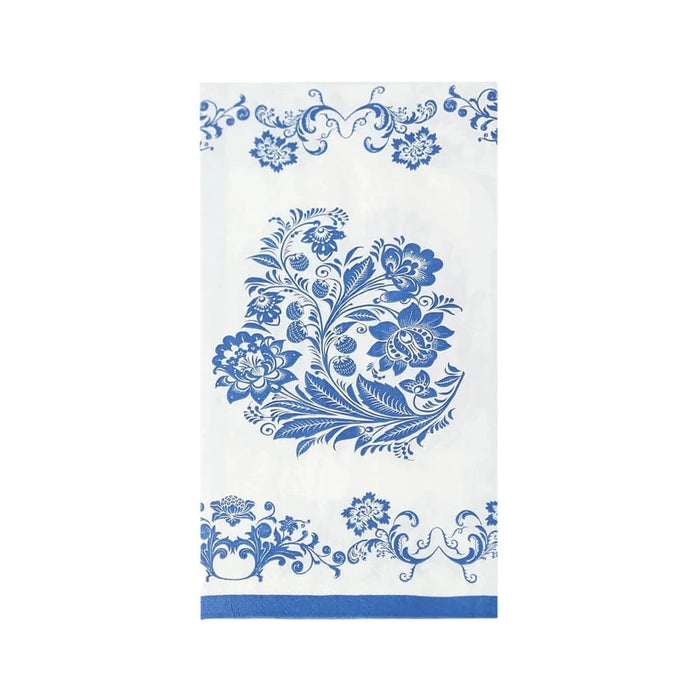 50 Paper Dinner Napkins in French Toile Floral Pattern - White NAP_DIN26_BLUE