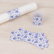 50 Paper Napkin Rings Floral Print