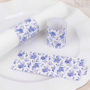 50 Paper Napkin Rings Floral Print