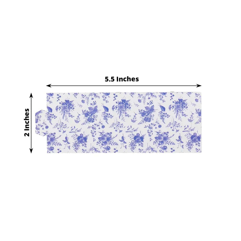 50 Paper Napkin Rings Floral Print