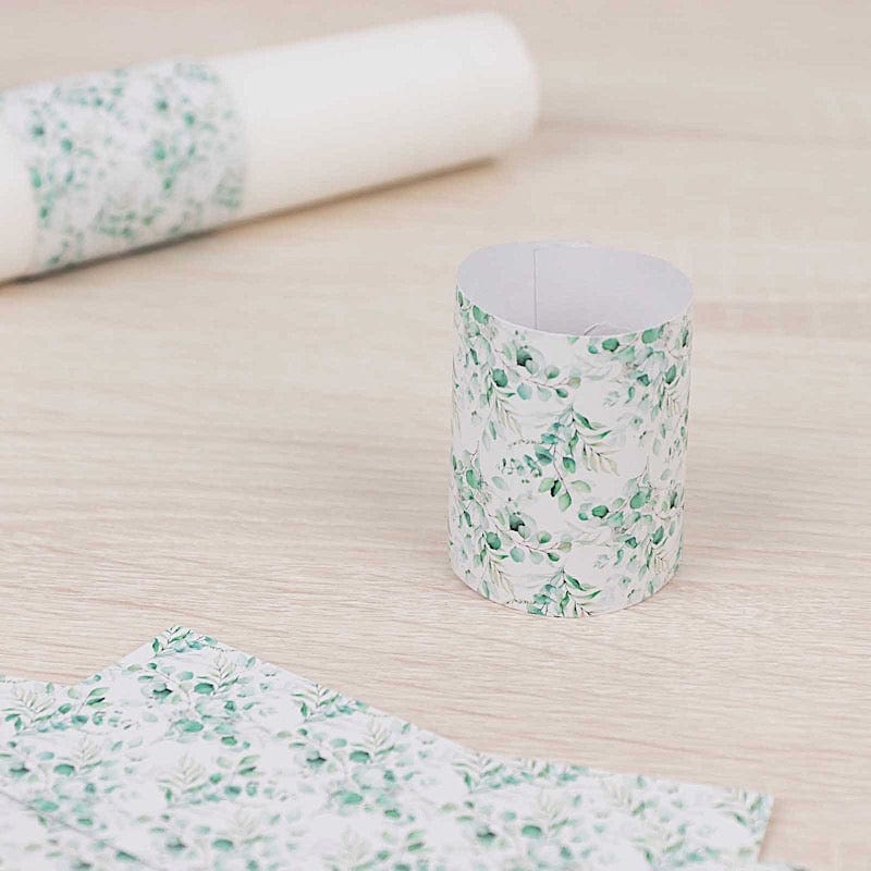 50 Paper Napkin Rings Floral Print
