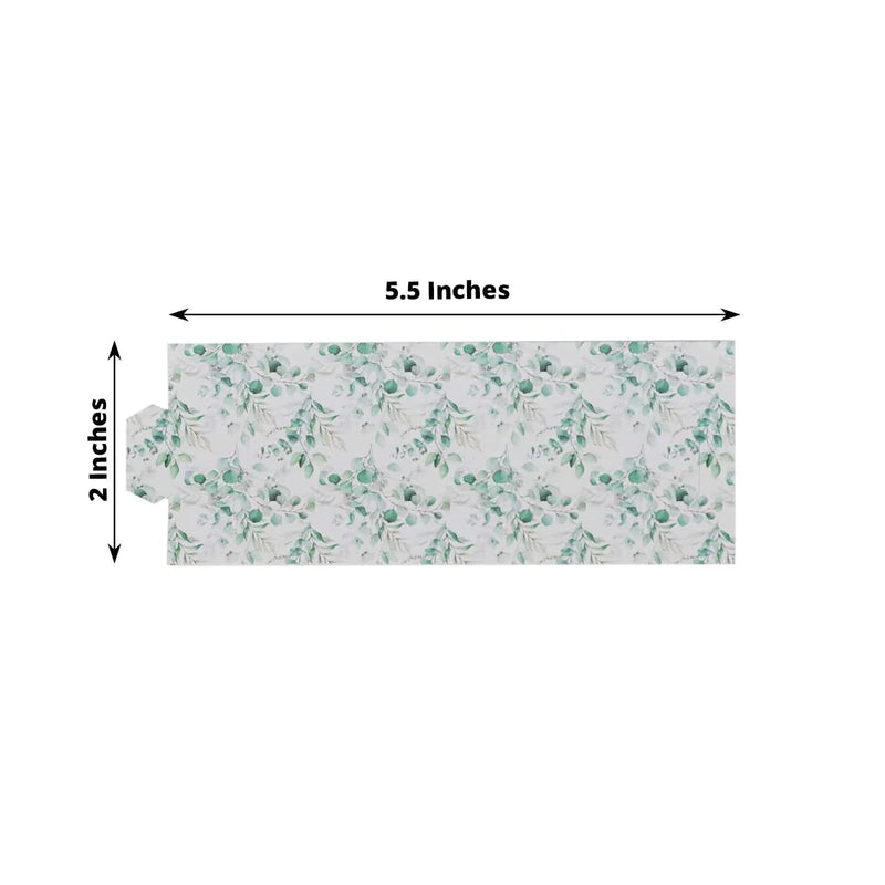 50 Paper Napkin Rings Floral Print