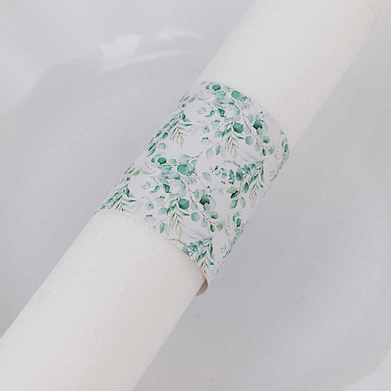 50 Paper Napkin Rings Floral Print