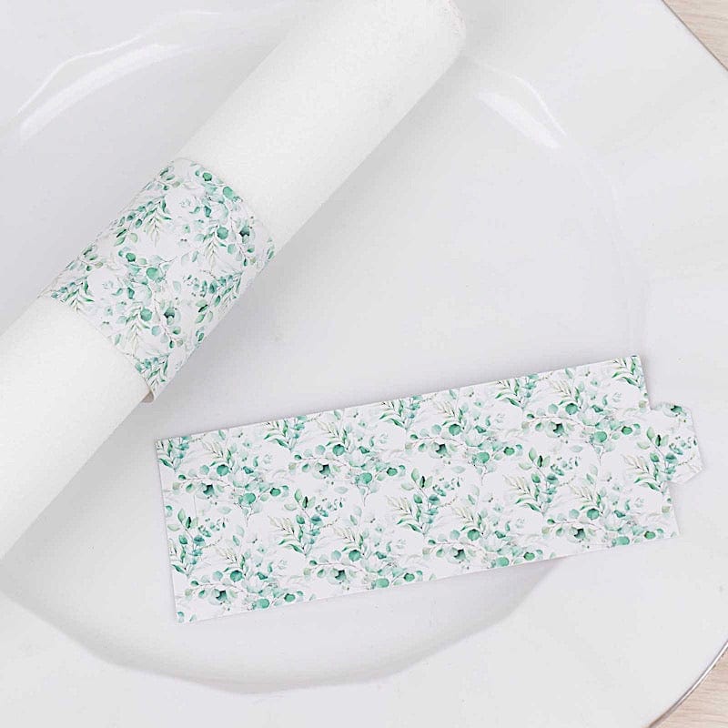 50 Paper Napkin Rings Floral Print
