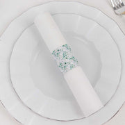 50 Paper Napkin Rings Floral Print