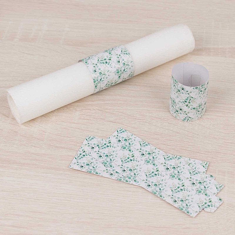 50 Paper Napkin Rings Floral Print
