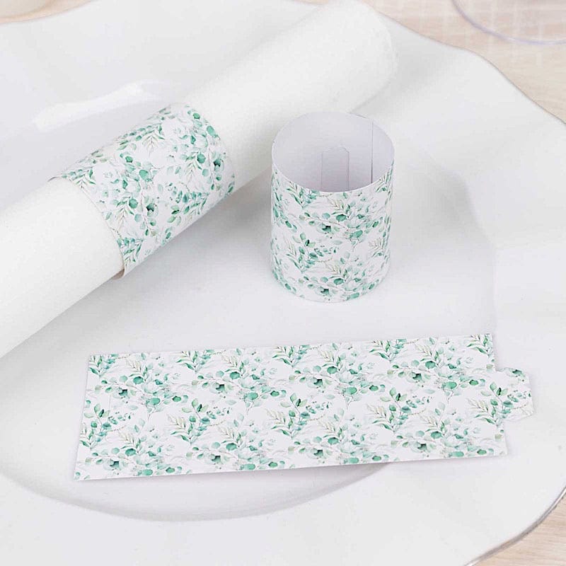 50 Paper Napkin Rings Floral Print
