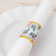 50 Paper Napkin Rings Floral Print