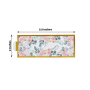 50 Paper Napkin Rings Floral Print