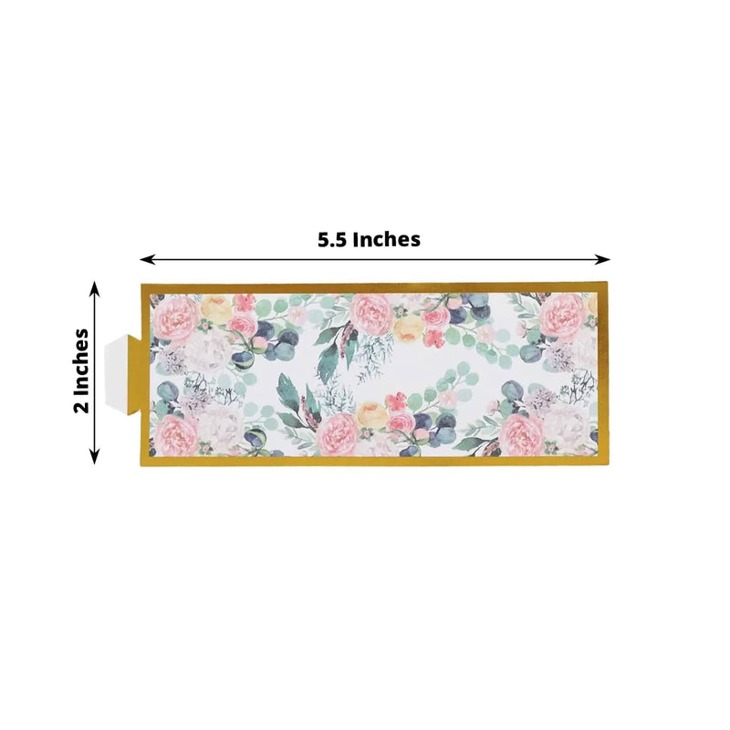 50 Paper Napkin Rings Floral Print