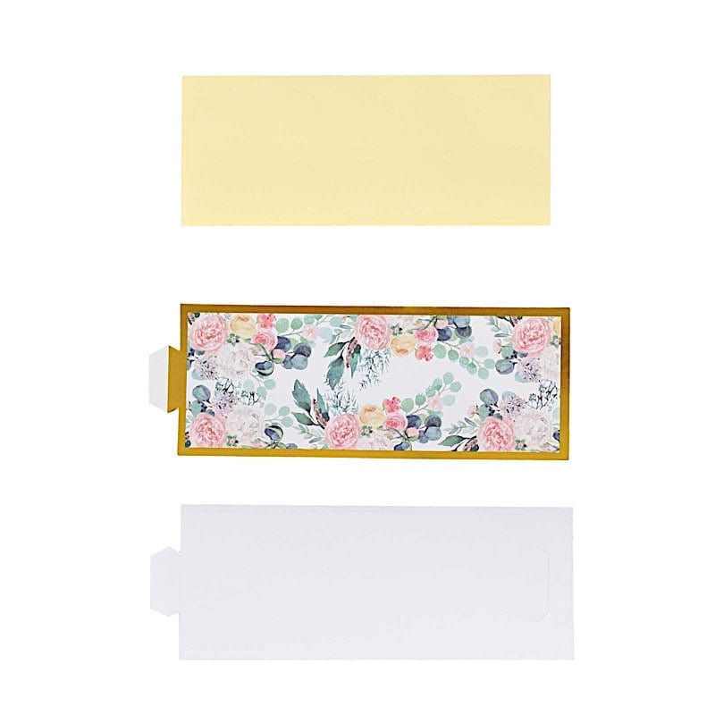 50 Paper Napkin Rings Floral Print