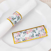 50 Paper Napkin Rings Floral Print