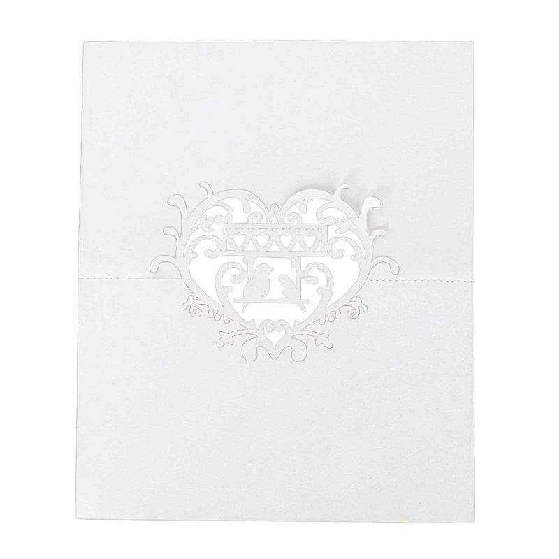 50 Paper Table Name Place Cards with Laser Cut Heart Top - White CARD_PAP01_2X4_WHT