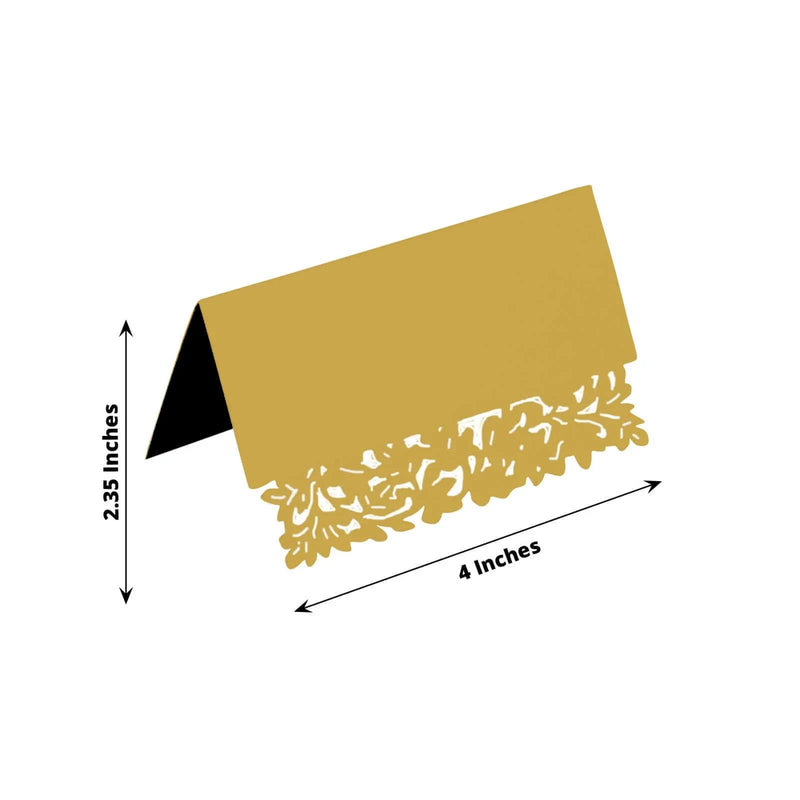 50 Paper Table Name Place Cards with Laser Cut Leaf Vine Design