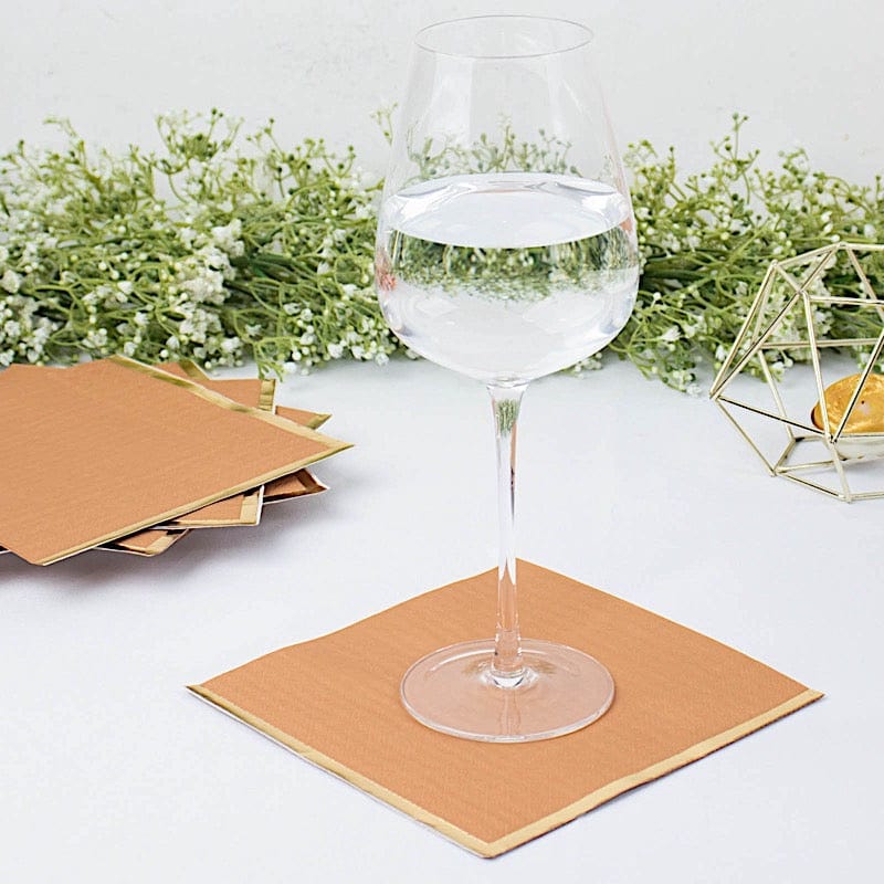 50 Pastel 2 Ply Dinner Cocktail Paper Napkins with Gold Rim