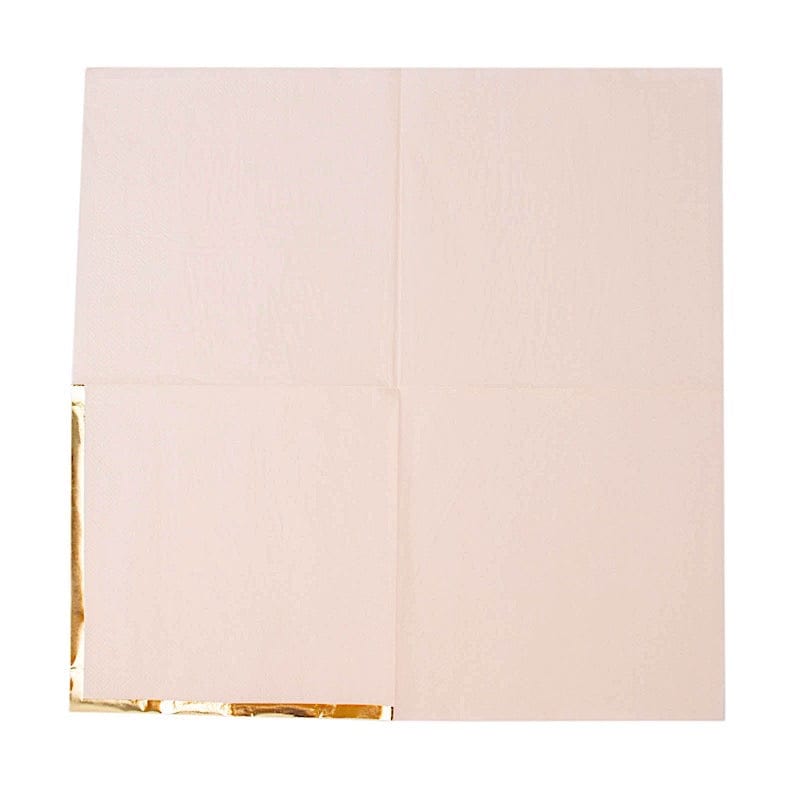 50 Pastel 2 Ply Dinner Cocktail Paper Napkins with Gold Rim