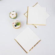 50 Pastel 2 Ply Dinner Cocktail Paper Napkins with Gold Rim