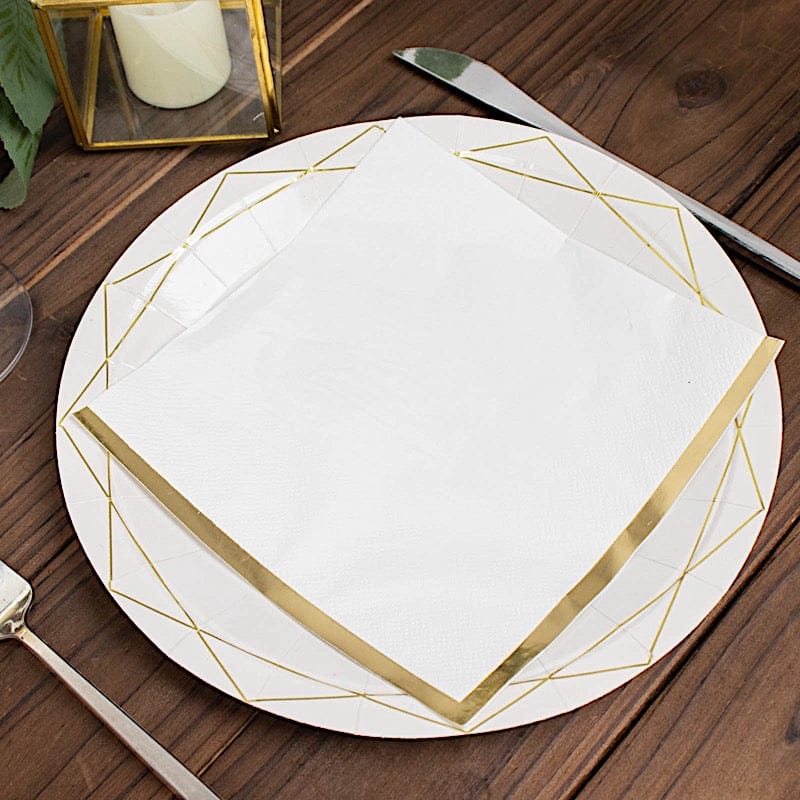 50 Pastel 2 Ply Dinner Cocktail Paper Napkins with Gold Rim