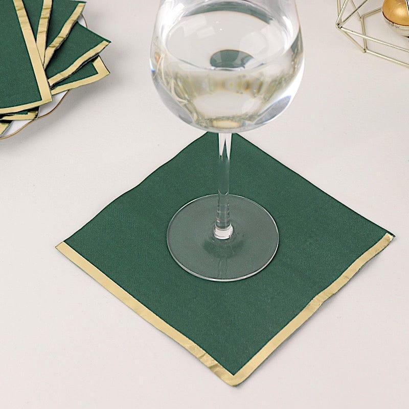 50 Pastel 2 Ply Dinner Cocktail Paper Napkins with Gold Rim