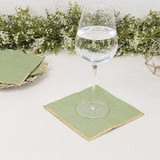 50 Pastel 2 Ply Dinner Cocktail Paper Napkins with Gold Rim