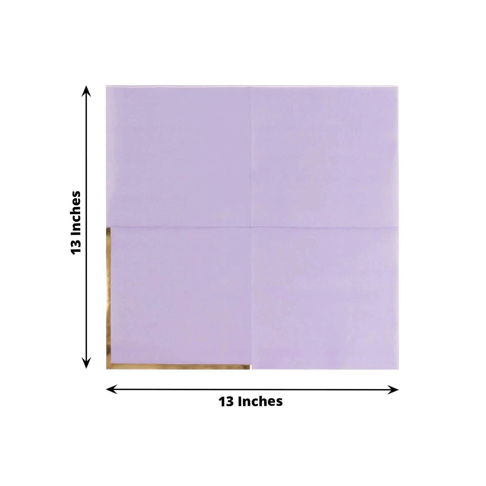 50 pcs 2 Ply Dinner Cocktail Paper Napkins with Gold Rim