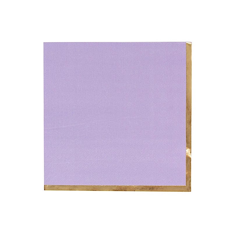 50 pcs 2 Ply Dinner Cocktail Paper Napkins with Gold Rim NAP_BEV06_LAVGD