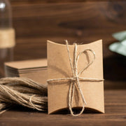 50 pcs 5" x 4" Paper Rustic Party Gift Boxes with Jute Rope Tie - Natural BOX_5X4_POCH_NAT