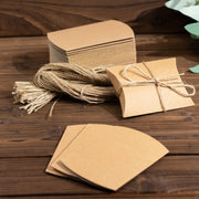 50 pcs 5" x 4" Paper Rustic Party Gift Boxes with Jute Rope Tie - Natural BOX_5X4_POCH_NAT