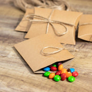 50 pcs 5" x 4" Paper Rustic Party Gift Boxes with Jute Rope Tie - Natural BOX_5X4_POCH_NAT