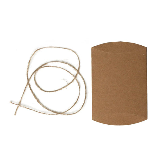 50 pcs 5" x 4" Paper Rustic Party Gift Boxes with Jute Rope Tie - Natural BOX_5X4_POCH_NAT