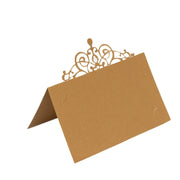 50 Place Cards with Laser Cut Crown Design - Gold CARD_PAP04_2X4_GOLD